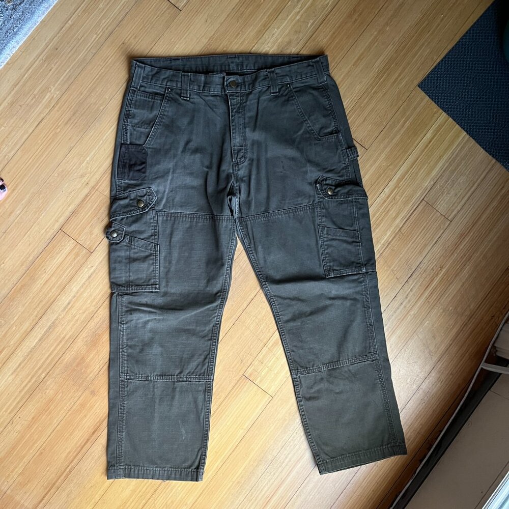 Lot of 3 38x30 Carhartt Relaxed Fit Ripstop Cargo Work Pants, Brown - Picture 5 of 11